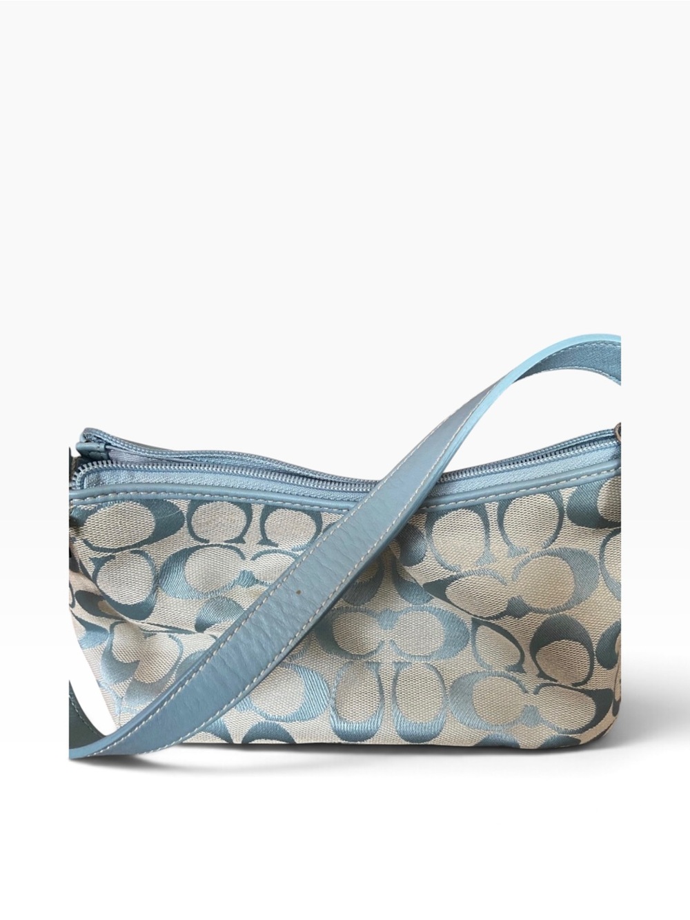 Vintage Coach Y2K Baby Blue Signature C Shoulder Bag